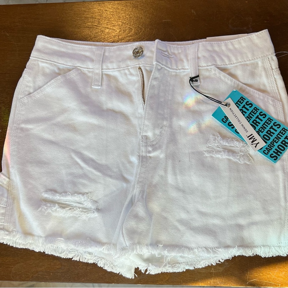 YMI white “carpenter” Jean shorts